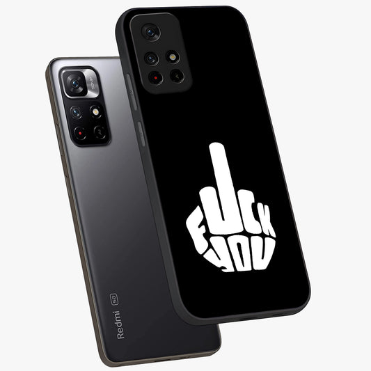 Rebel Mode On Glass Case showing flat back view with bold rebellious typography artwork and glossy glass finish.