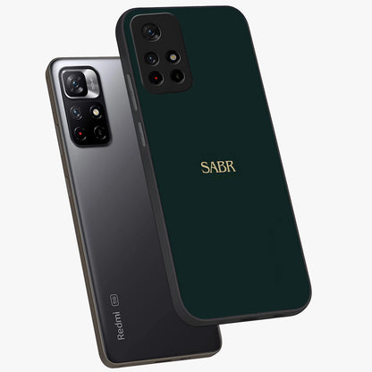 Sabr Minimal Patience Glass Case displayed in angled mockup highlighting simple inspirational design with clean aesthetic style.