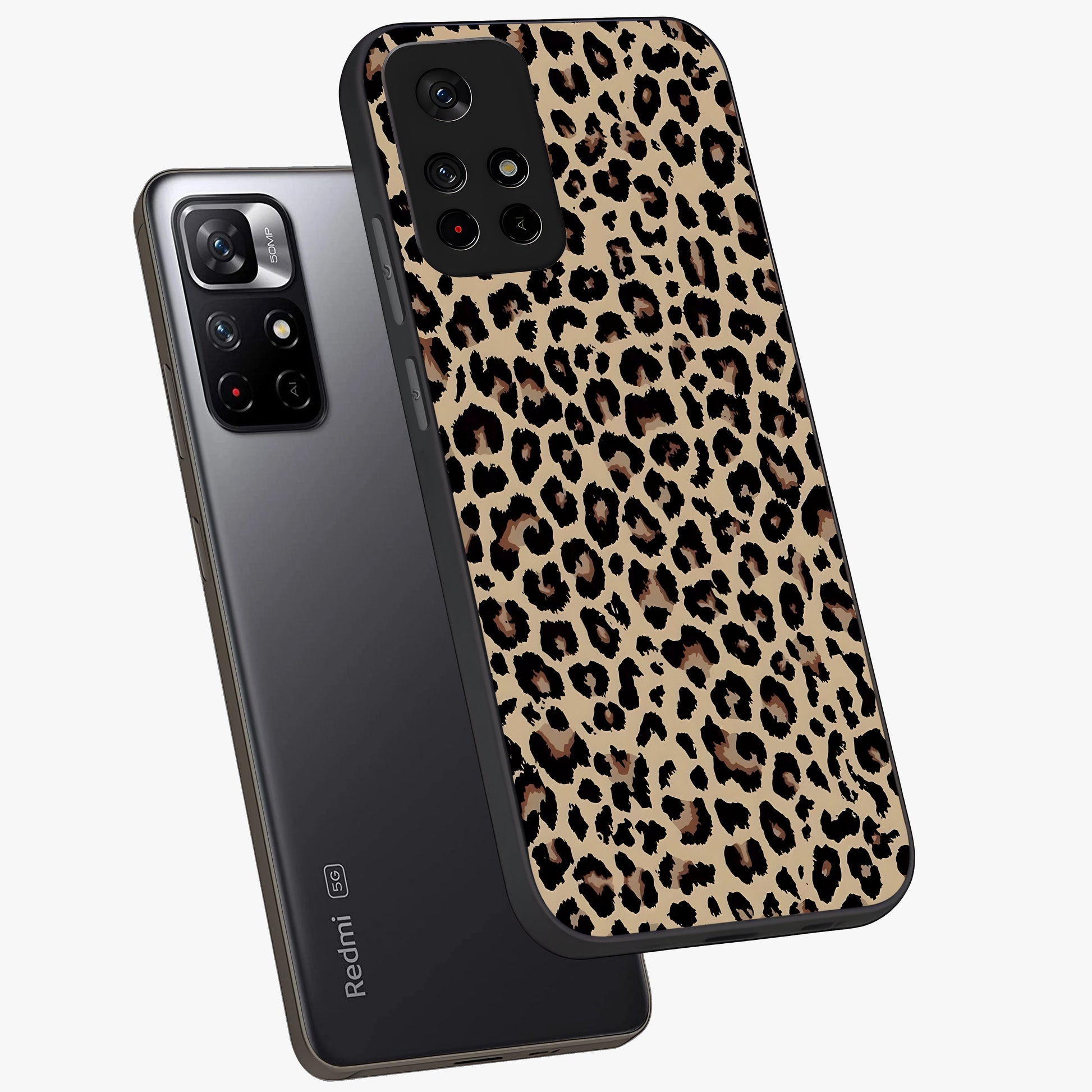 Savage Chic Pattern Glass Case displayed in angled mockup highlighting bold fashion inspired design with chic aesthetic.