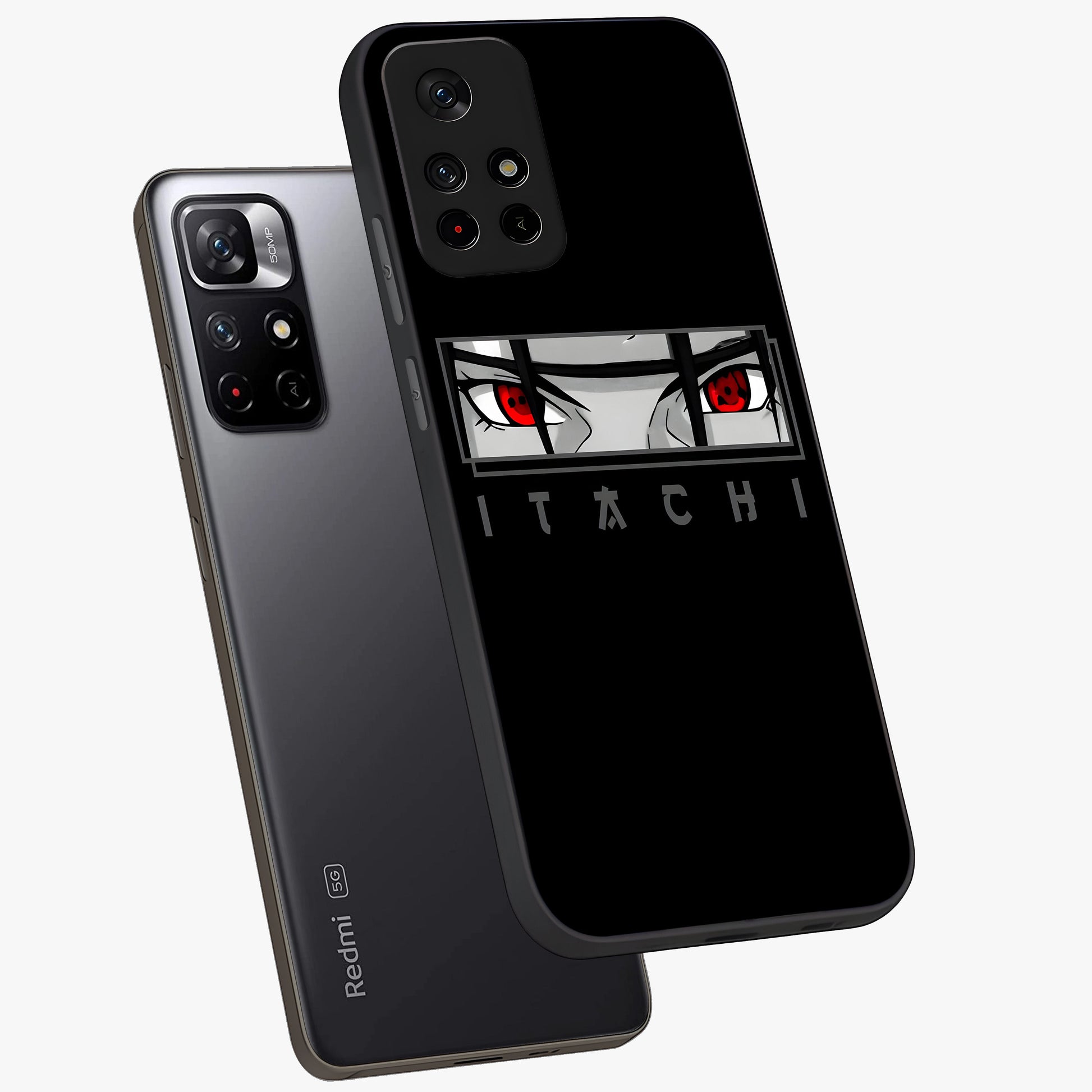 Scarlet Gaze Dominance Glass Case showing flat back view with striking red themed artwork and glossy glass finish.