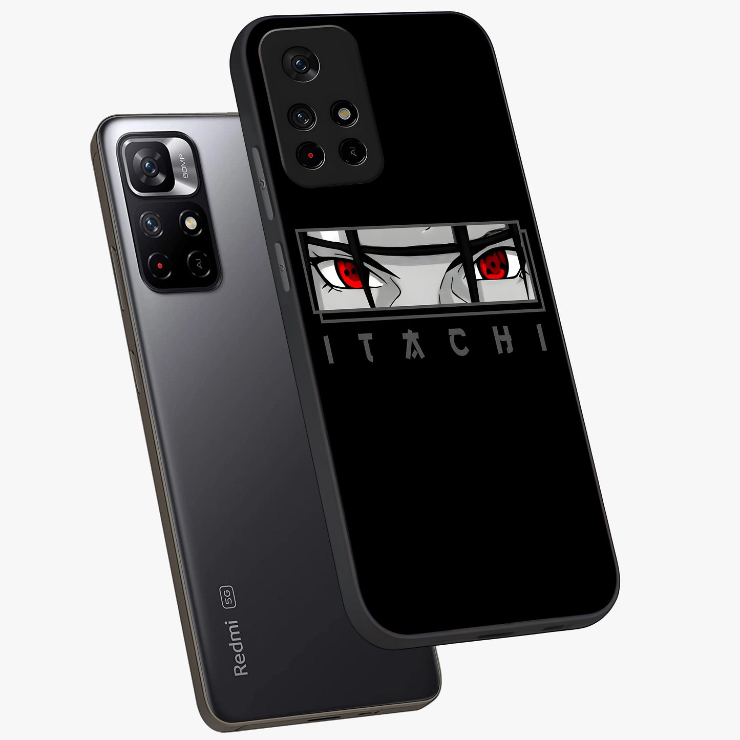 Scarlet Gaze Dominance Glass Case displayed in angled mockup highlighting intense visual design with bold scarlet aesthetic.