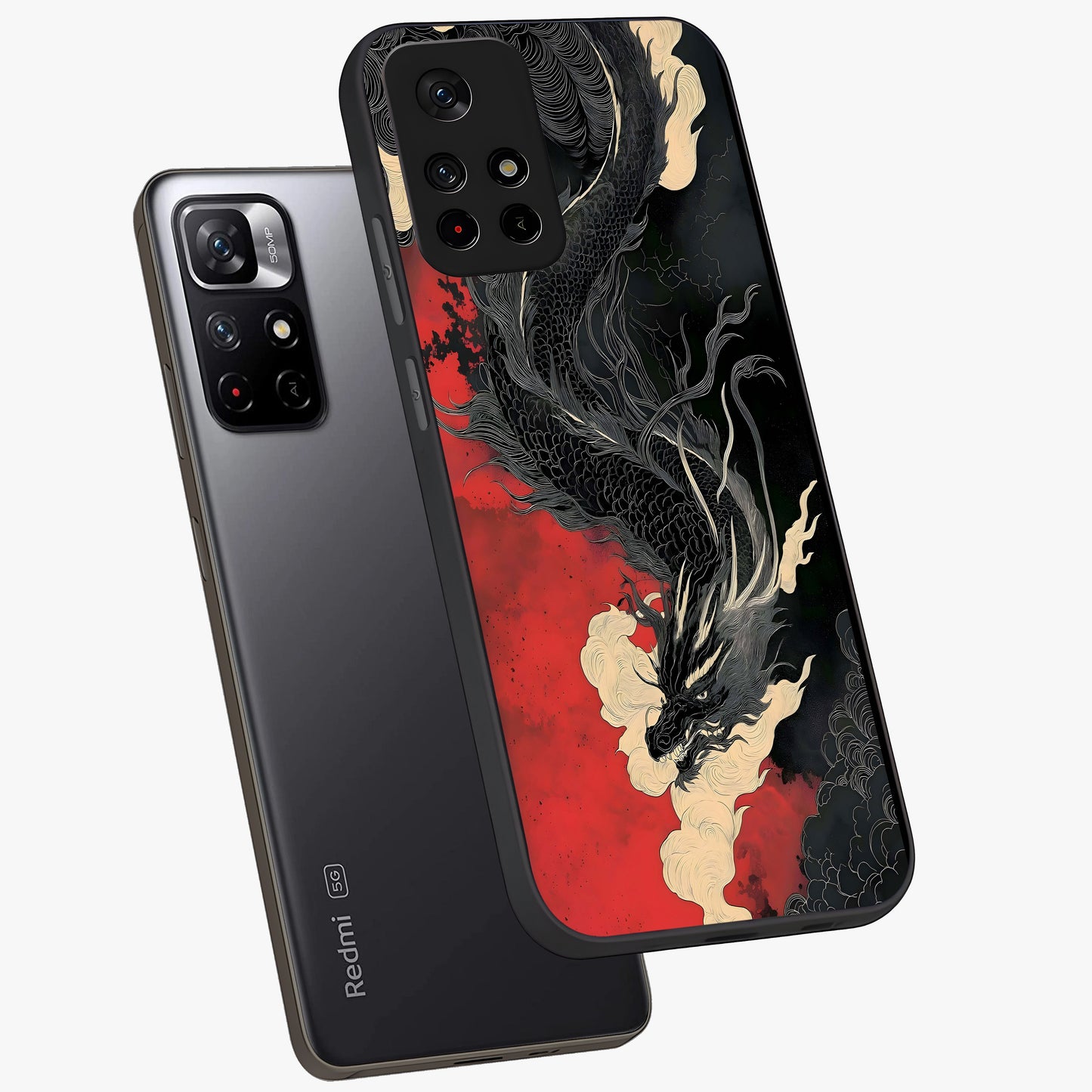 Shadow Dragon Fury Glass Case displayed in angled mockup highlighting powerful dragon illustration with dark fantasy aesthetic.