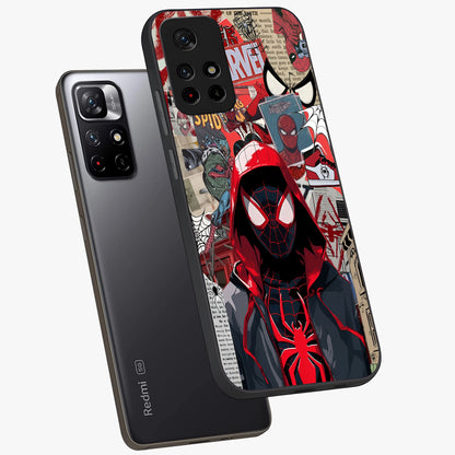 Spider Collage Street Glass Case displayed in angled mockup highlighting dynamic street style collage design with comic aesthetic.