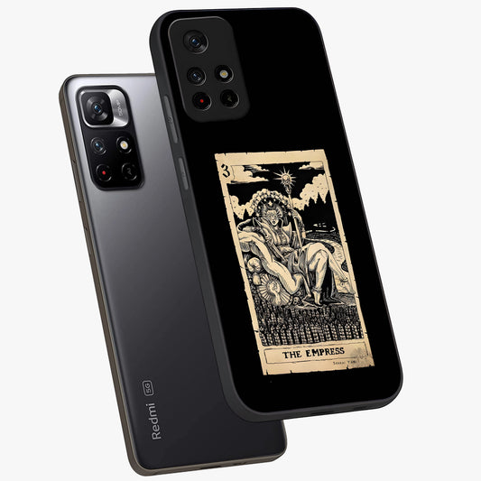 The Empress Glass Case showing flat back view with regal feminine artwork and glossy glass finish.