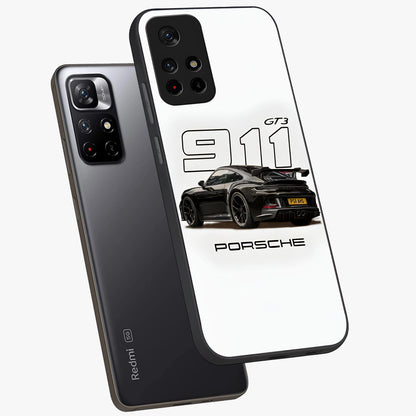 Turbo Legacy Icon Glass Case displayed in angled mockup highlighting dynamic automotive design with performance aesthetic.