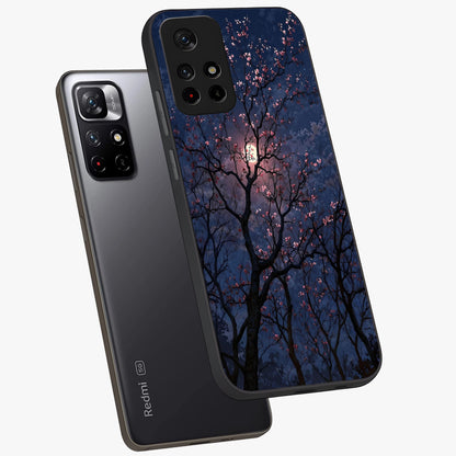 Twilight Sakura Serenade Glass Case displayed in angled mockup highlighting delicate sakura flower design with dreamy aesthetic.