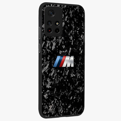 Carbon Speed Mark Glass Case displayed in angled mockup highlighting racing inspired carbon design and sleek aesthetic style.