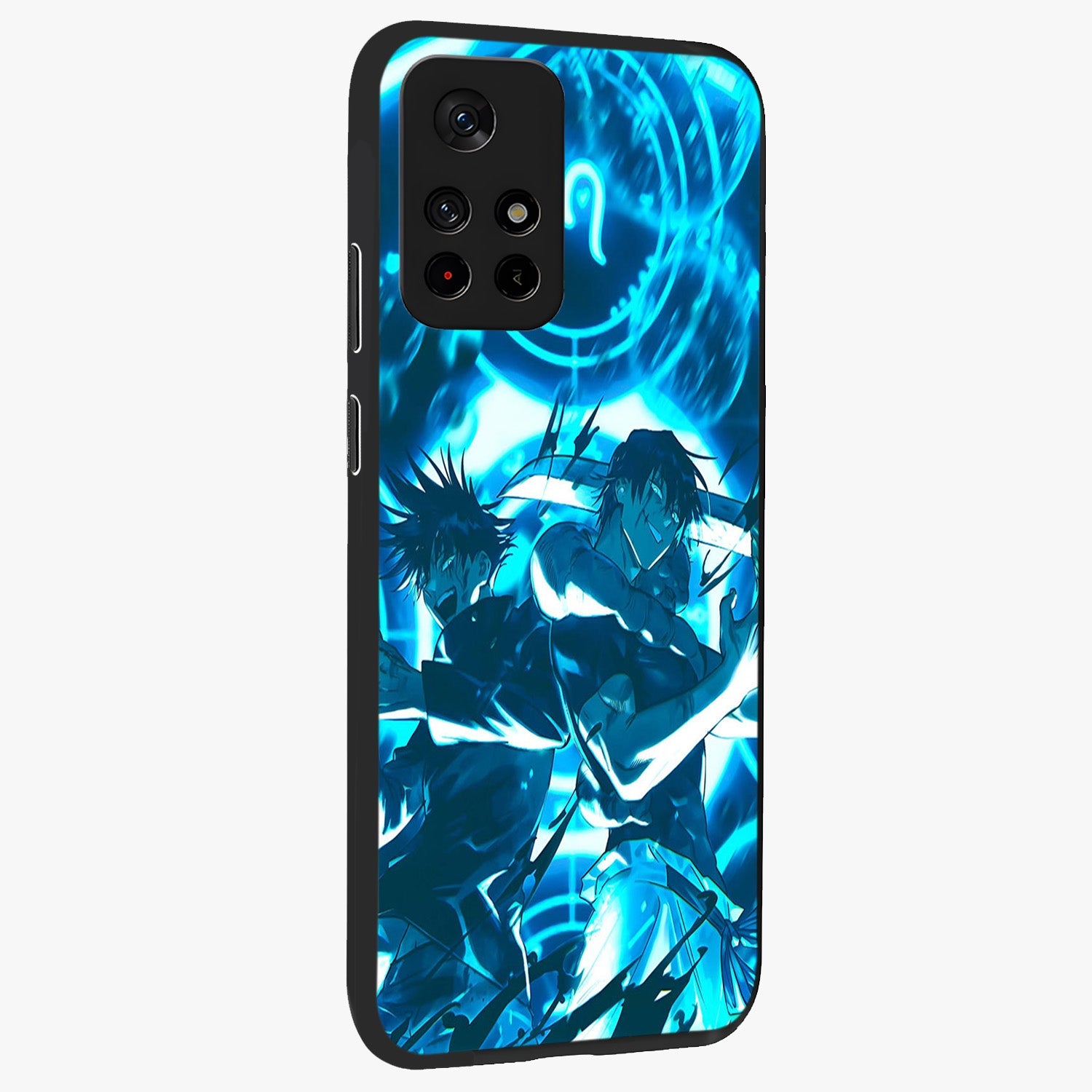 Cursed Energy Clash Glass Case upright view showcasing dramatic clash artwork with bold supernatural theme.