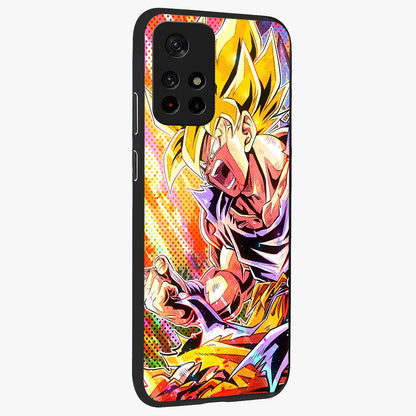 Firing Goku Glass Case displayed in angled mockup highlighting dynamic anime character design with action aesthetic.