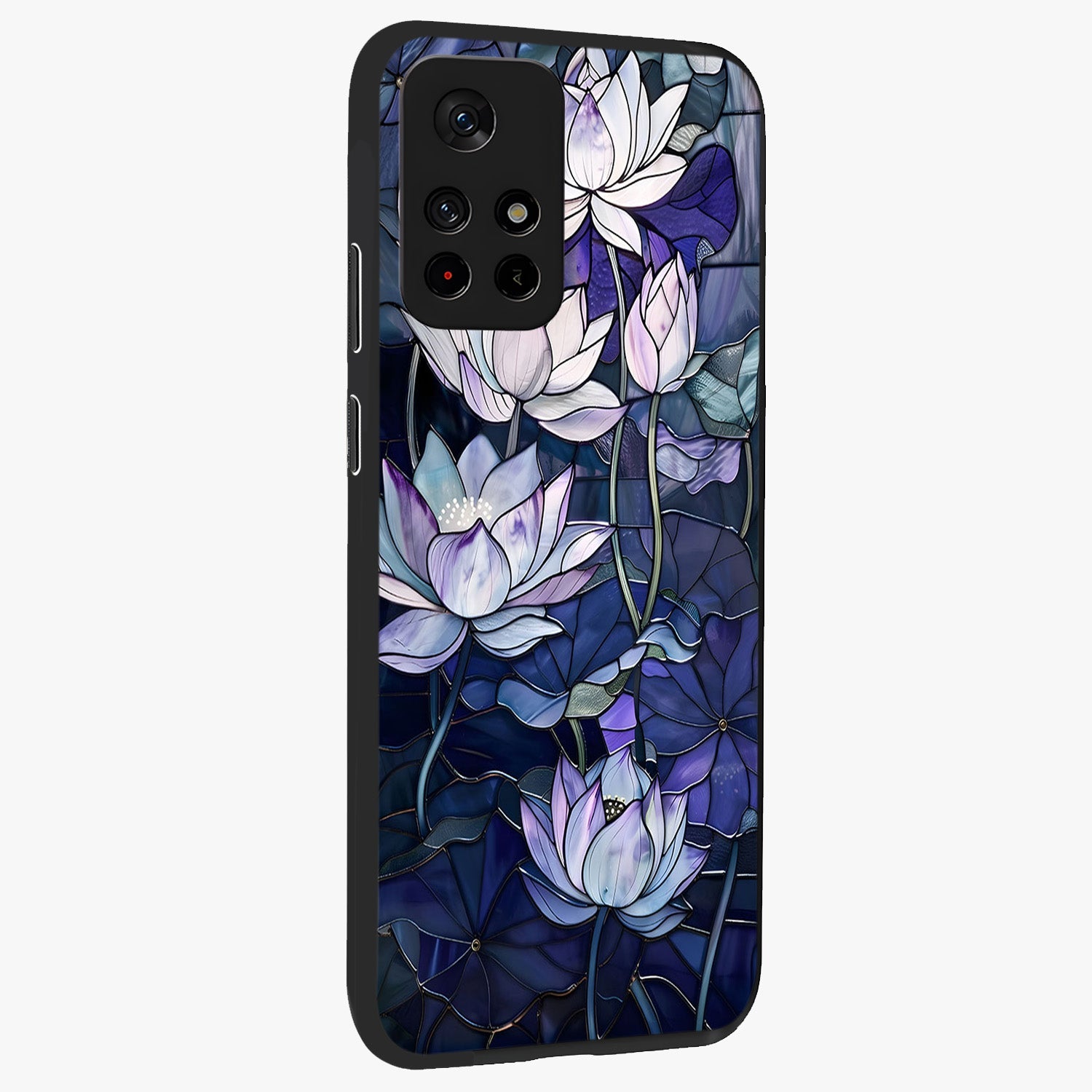 Gloss Petal Rush Glass Case displayed in angled mockup highlighting vibrant petal design with elegant floral aesthetic.