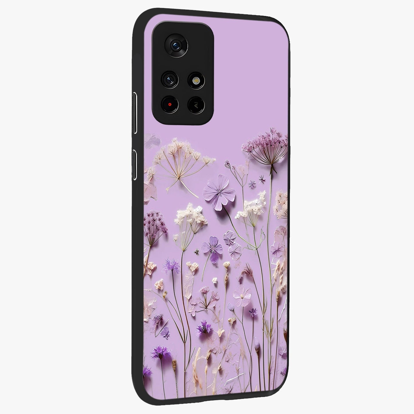 Lavender Blossom Dream Glass Case displayed in angled mockup highlighting dreamy lavender flower design with calming aesthetic style.