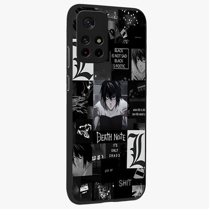 Midnight Chaos Mind Glass Case displayed in angled mockup highlighting chaotic artistic design with dramatic midnight aesthetic.