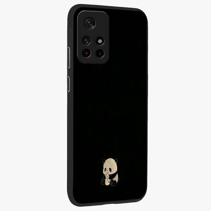 Midnight Panda Love Glass Case upright view showcasing charming panda artwork with playful romantic theme.
