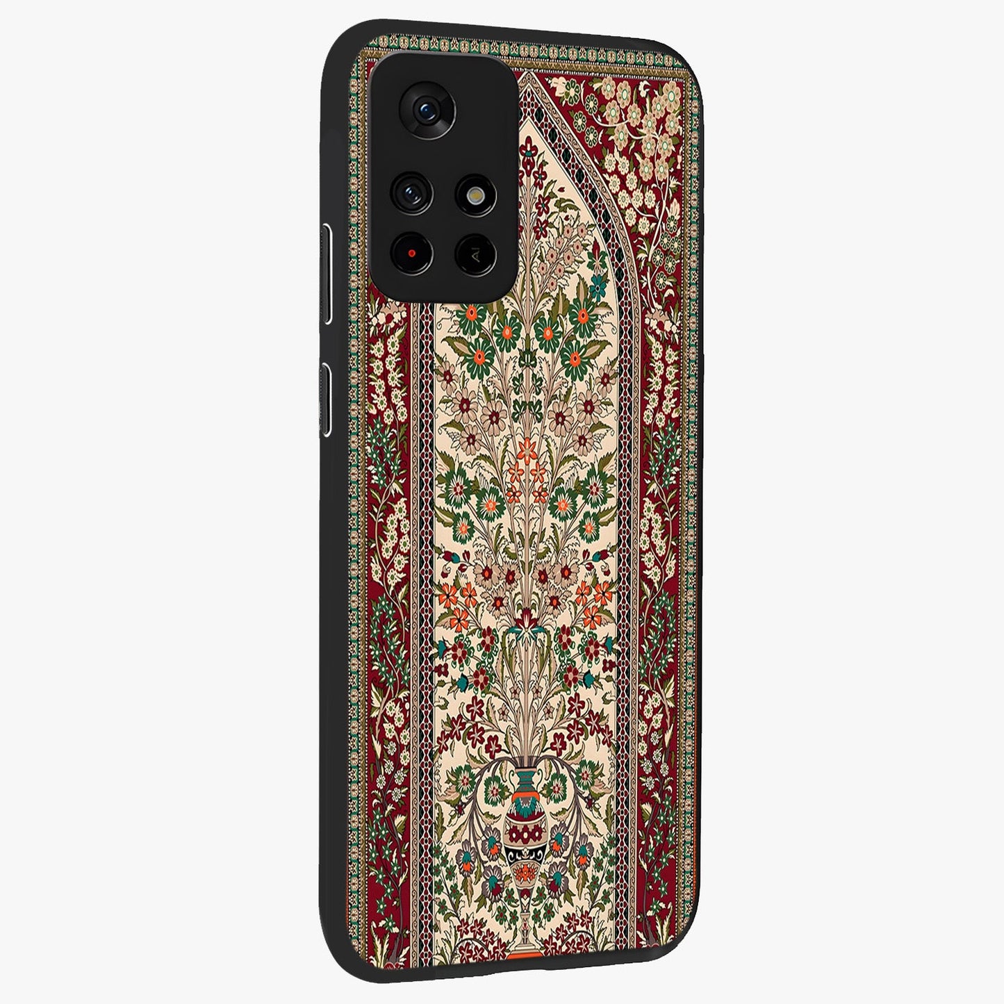 Persian Inspired Glass Case displayed in angled mockup highlighting intricate traditional design with elegant cultural aesthetic.