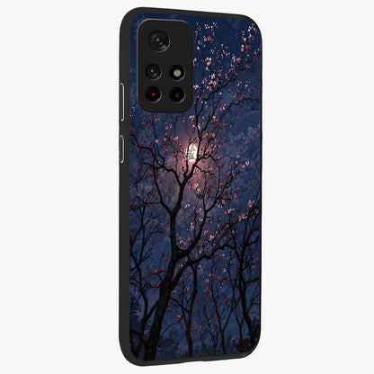 Twilight Sakura Serenade Glass Case displayed in angled mockup highlighting delicate sakura flower design with dreamy aesthetic.