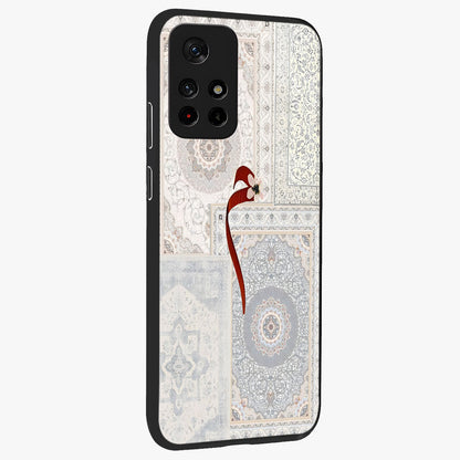 White Aesthetic Bow Glass Case upright view showcasing delicate ribbon bow artwork with cute minimalist theme.