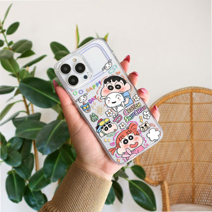 Cute Shinchan Stickers Clear Silicon Cover