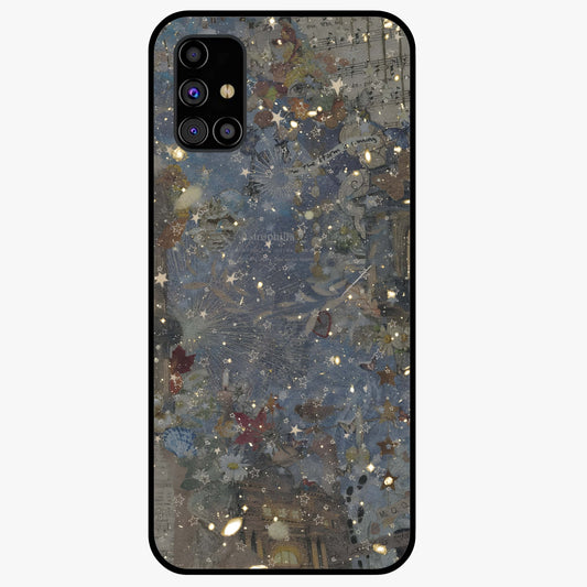Aesthetic Astrolophia Glass Case showing flat back view with dreamy aesthetic design and glossy glass finish.