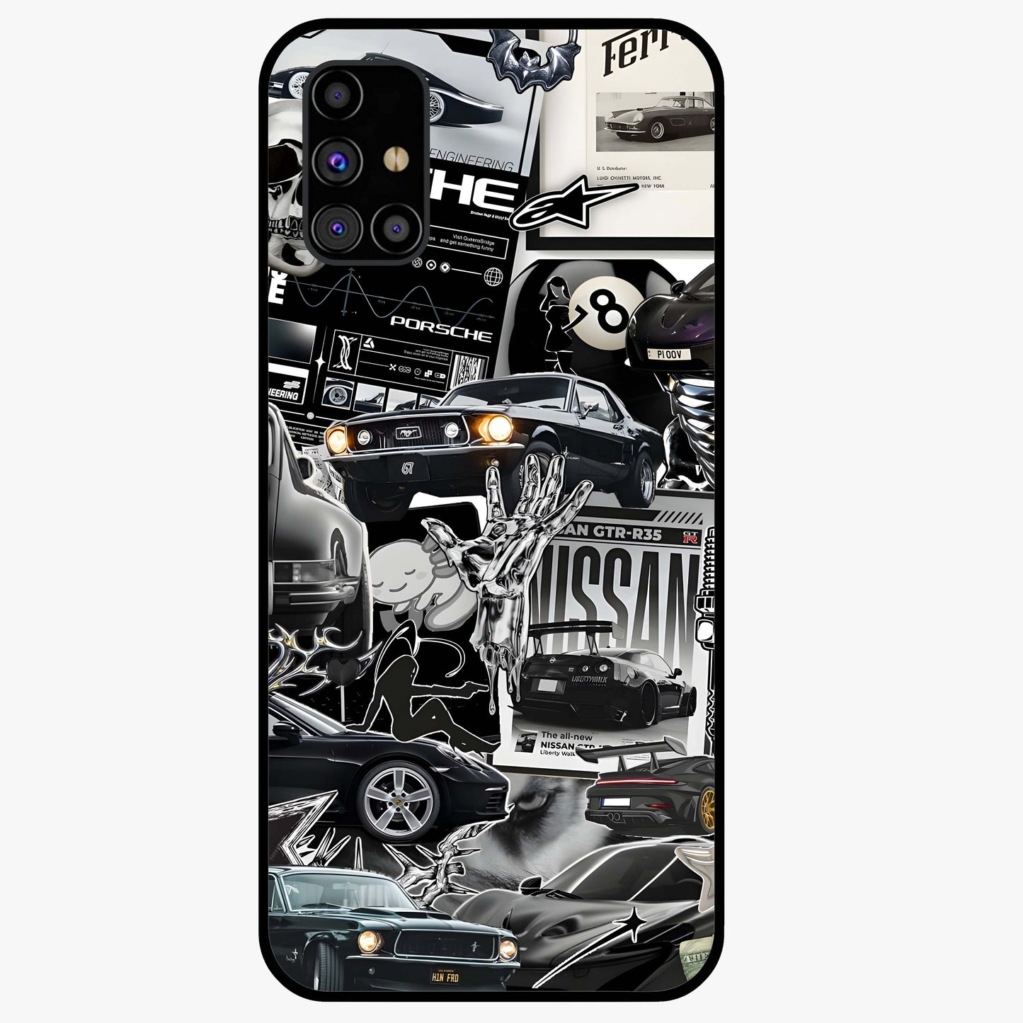 Aesthetic Dark Love Glass Case showing flat back view with dark romantic artwork and glossy glass finish.