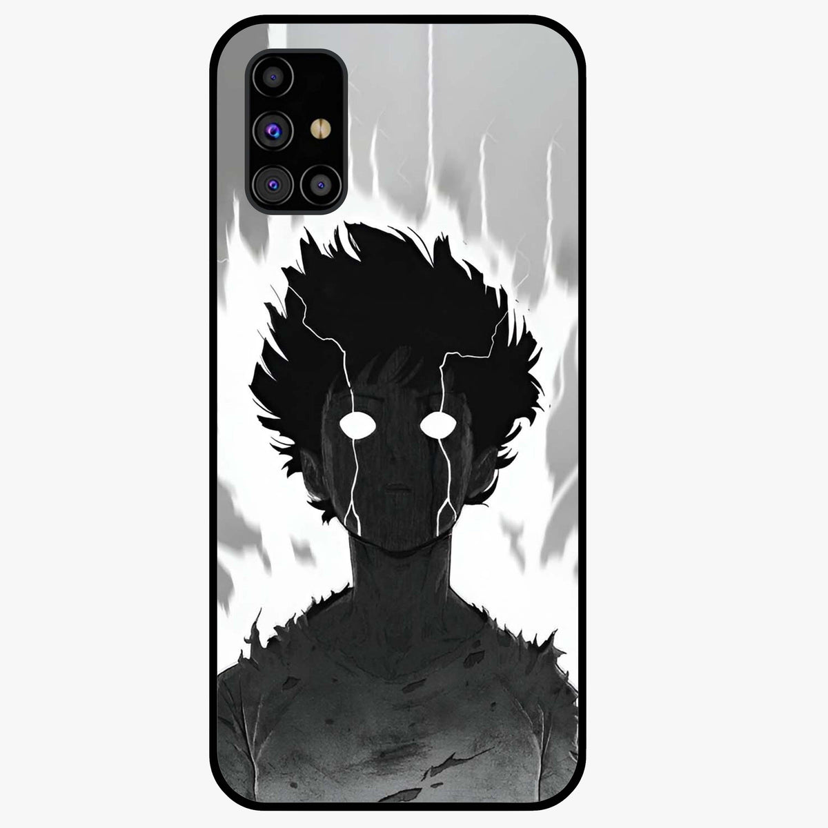 Awakened Inner Rage Glass Case showing flat back view with intense artistic artwork and glossy glass finish.