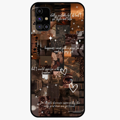 Bittersweet Aesthetic Chaos Glass Case showing flat back view with artistic chaotic aesthetic design and glossy glass finish.