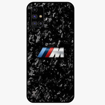 Carbon Speed Mark Glass Case showing flat back view with sporty carbon pattern artwork and glossy glass finish.