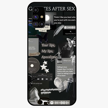 Midnight Love Echo Glass Case showing flat back view with romantic midnight themed artwork and glossy glass finish.