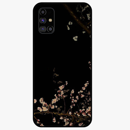Petal Moon Light With Custom Name Glass Case showing flat back view with floral moonlight artwork and personalized name design.