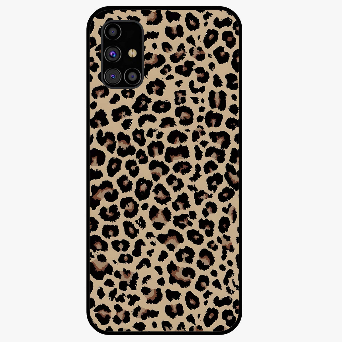 Savage Chic Pattern Glass Case showing flat back view with stylish patterned artwork and glossy glass finish.