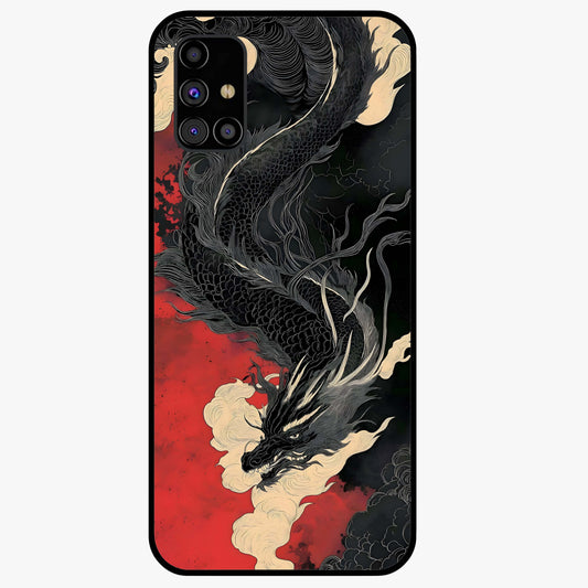 Shadow Dragon Fury Glass Case showing flat back view with fierce dragon artwork and glossy glass finish.