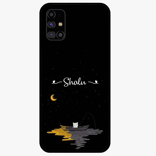 Silent Night Row Glass Case showing flat back view with calm night themed artwork and glossy glass finish.