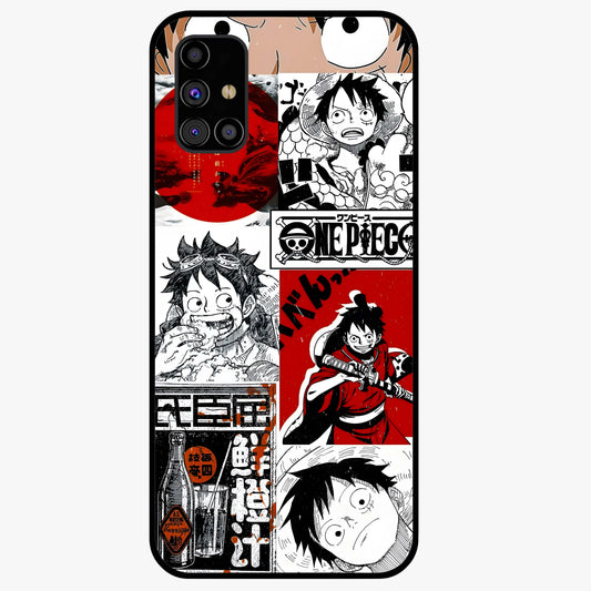 Strawhat Chaos Panels Glass Case showing flat back view with anime inspired chaos panel artwork and glossy glass finish.