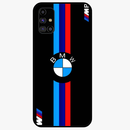 Turbo BMW Beast Glass Case showing flat back view with high performance sports car artwork and glossy glass finish.