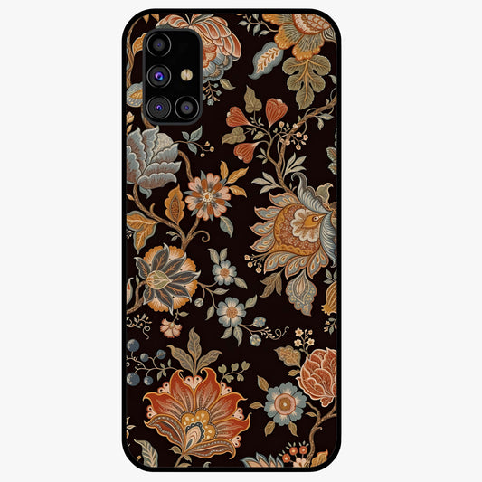 Vintage Floral Dream Glass Case showing flat back view with classic floral artwork and glossy glass finish.