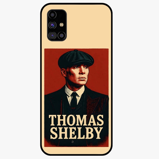 Vintage Mafia Authority Glass Case showing flat back view with bold vintage mafia inspired artwork and glossy glass finish.