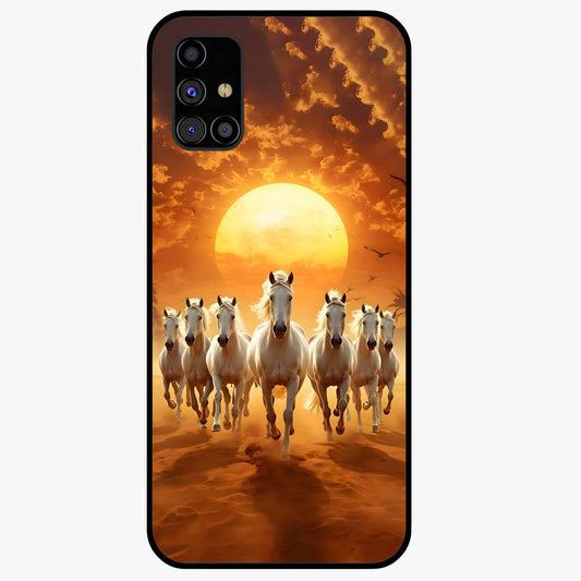 Wild Sunset Majesty Glass Case showing flat back view with majestic sunset landscape artwork and glossy glass finish.
