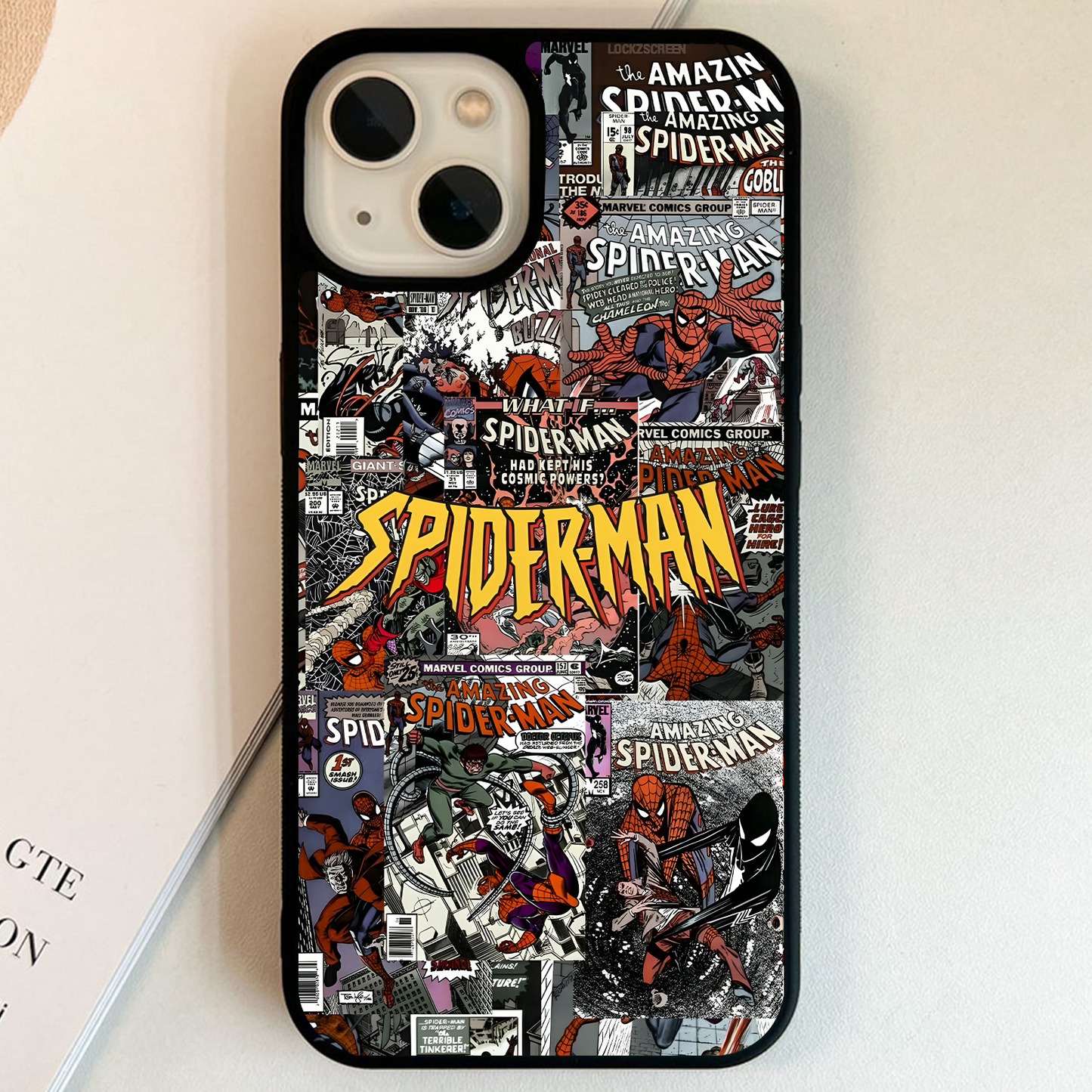 Spiderman Vintage Comics Glass Case