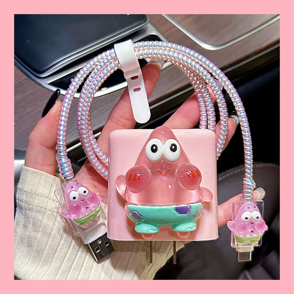 Pink Patrick Apple iPhone Charger Case