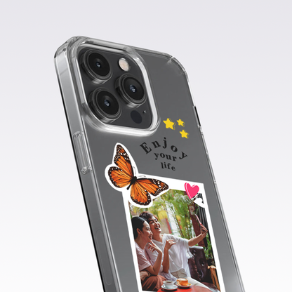 Custom Photo With Butterfly Clear Silicon Case Cover