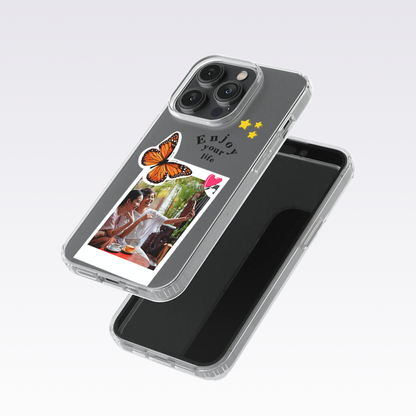 Custom Photo With Butterfly Clear Silicon Case Cover