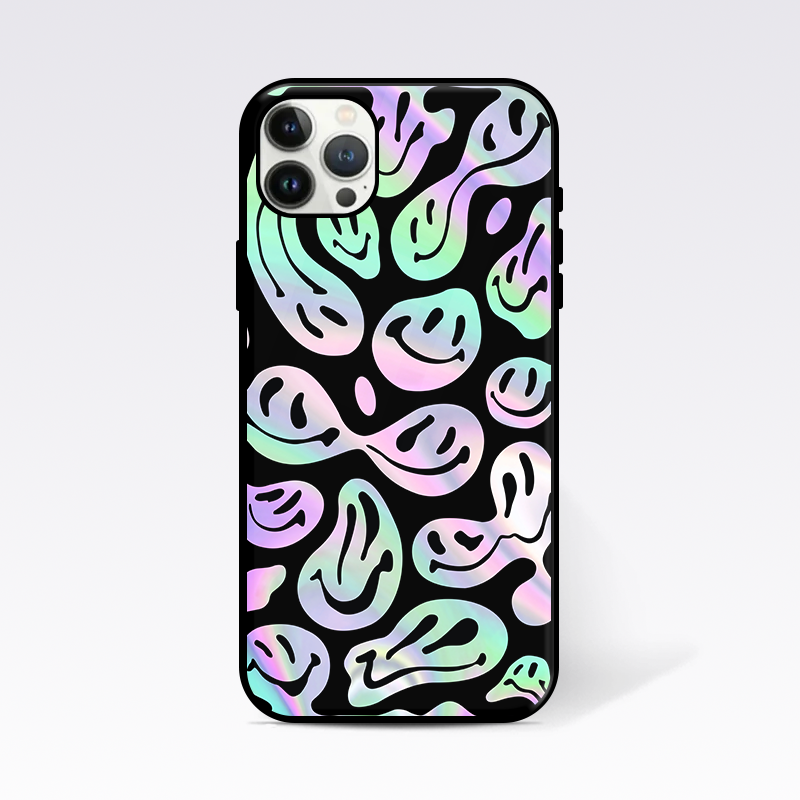Vibrant Color Flowing Smlley Glass Case