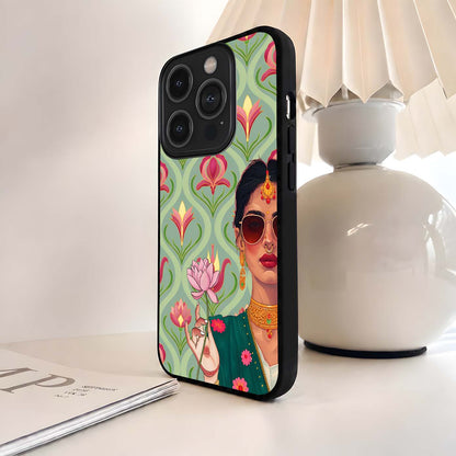 Desi Lotus Lady Glass Case