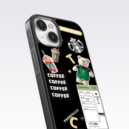 Starbucks Teddy Pattern Glass Case