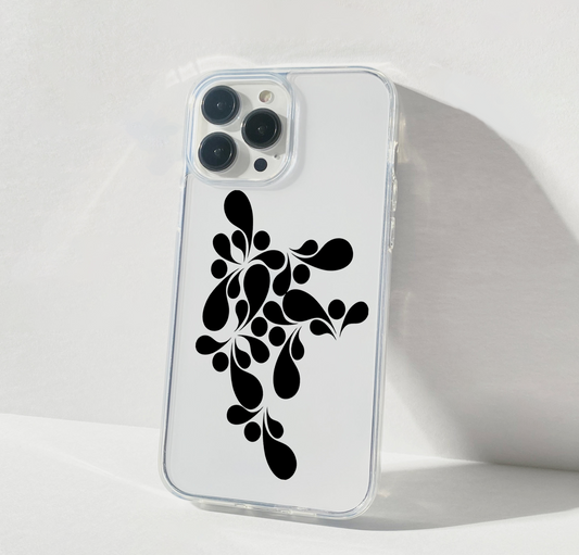 Black gemotric Clear Silicon Cover