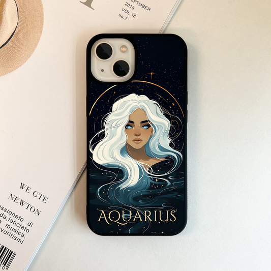 Zodiac Aquarius Glass Case