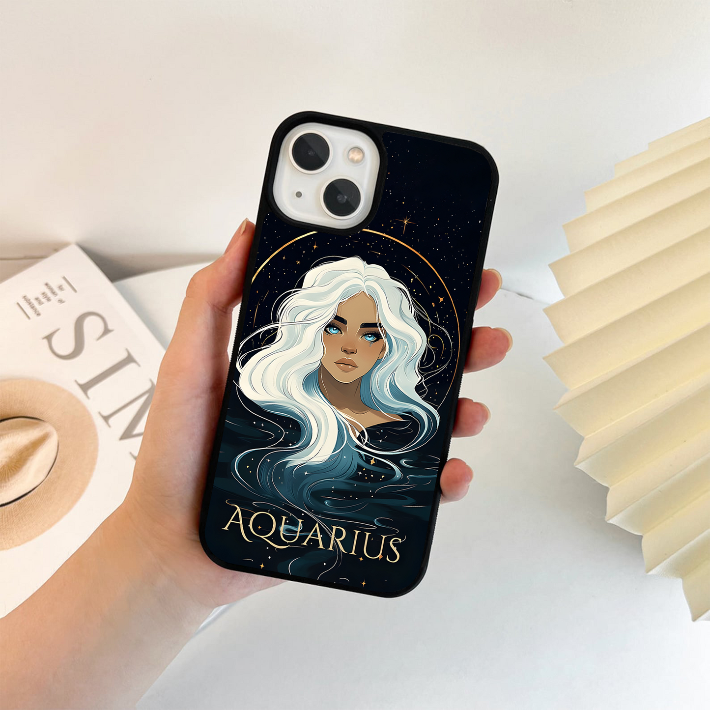 Zodiac Aquarius Glass Case