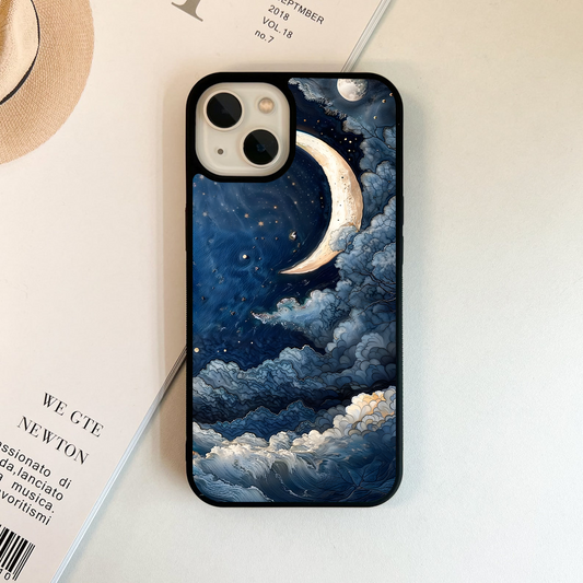 Celestial Moon Waves Glass Case