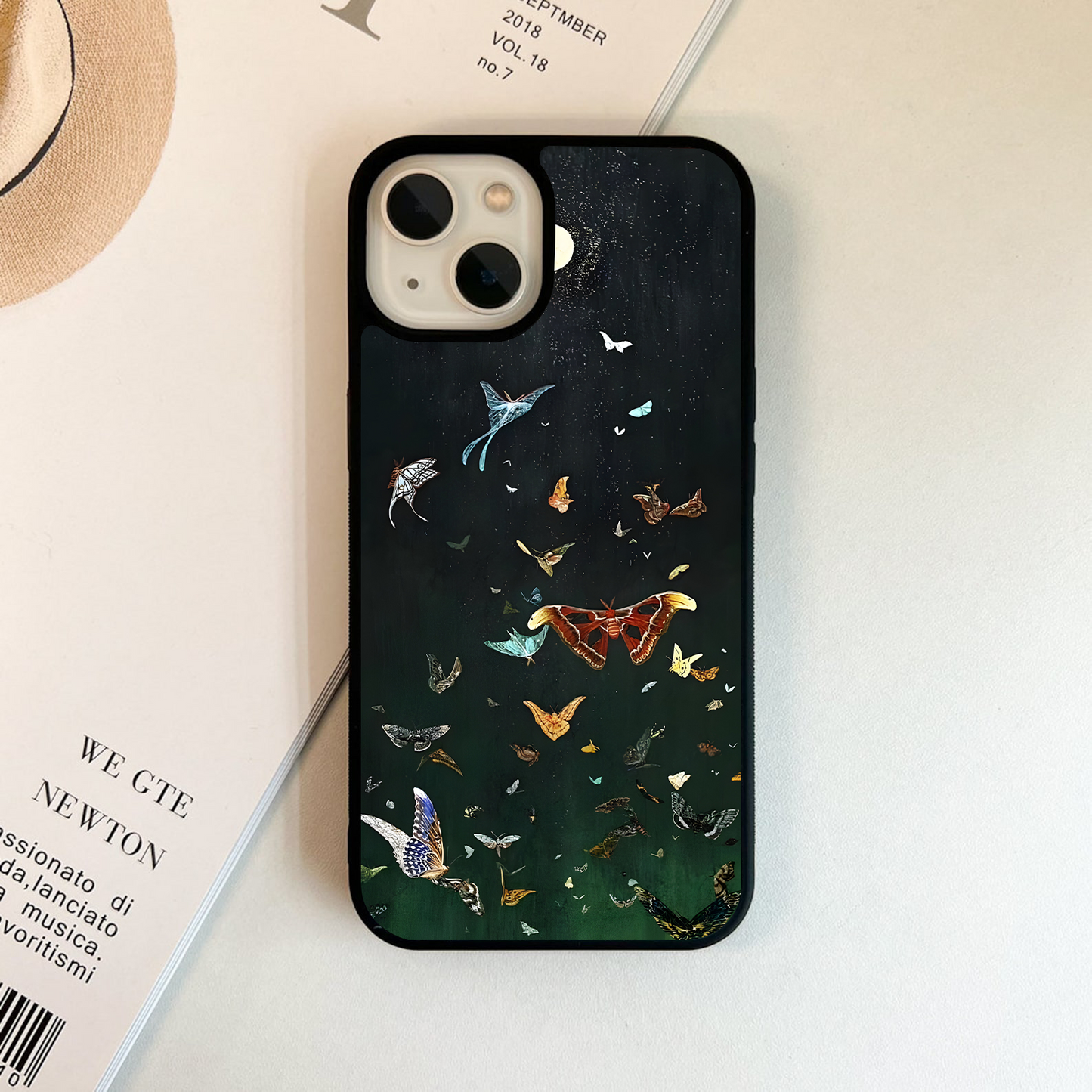 Moonlit Moth Dance Glass Case