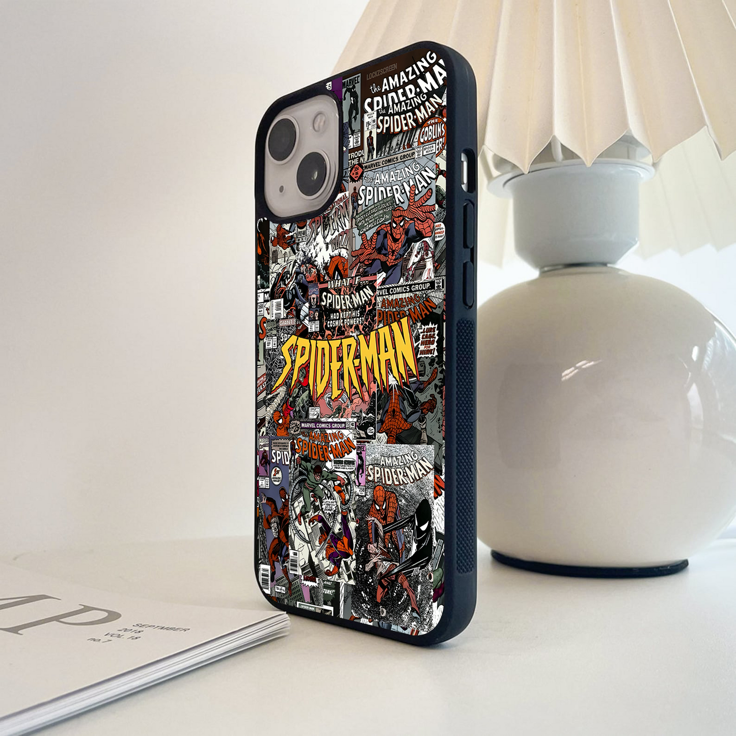 Spiderman Vintage Comics Glass Case