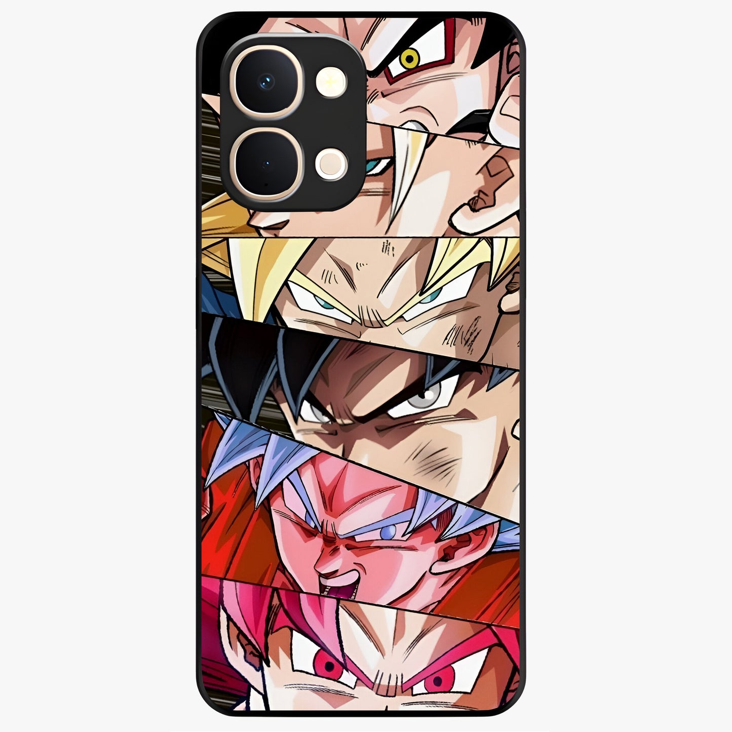 Anime Character Glass Case showing flat back view with vibrant anime artwork and glossy glass finish.